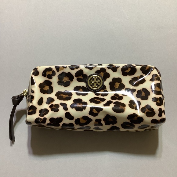 Tory Burch Handbags - Tory Burch Brown and Cream Animal Print Pouch